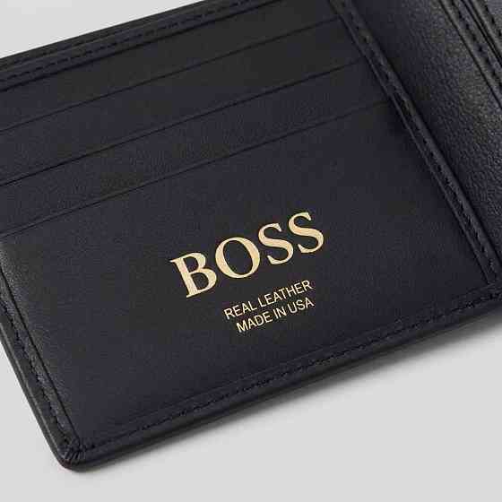 Мужской подарочный комплект, кошелек с брелоком и ручкой Boss (7704-3) Киев