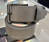 Чоловічий ремінь з сірої шкіри із оригінальною пряжкою 40 мм PS Leather