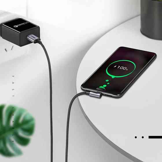Кабель Ugreen USB 2.0 to Angled USB Type-C 3A US284 70255 (Черный, 3м) Николаев