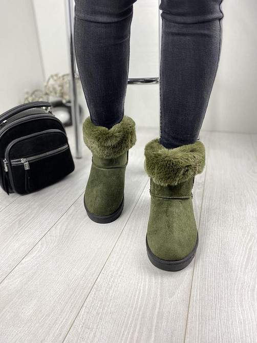 Угги жіночі Bella Paris зелений еко-замша зима ( -77) Коломыя - изображение 8