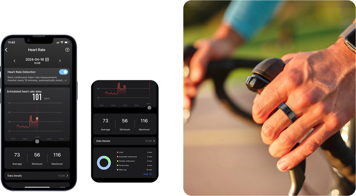 Смарт-кільце Smart Ring SSR-03 Black розмір 10, фітнес-трекер, моніторинг пульсу, SpO2, сну, активності, водозахист 5ATM, зарядний Київ - фото 7