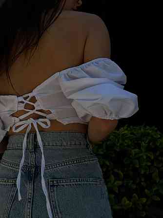 Жіночий романтичний топ у базовому кольорі з котону Одеса