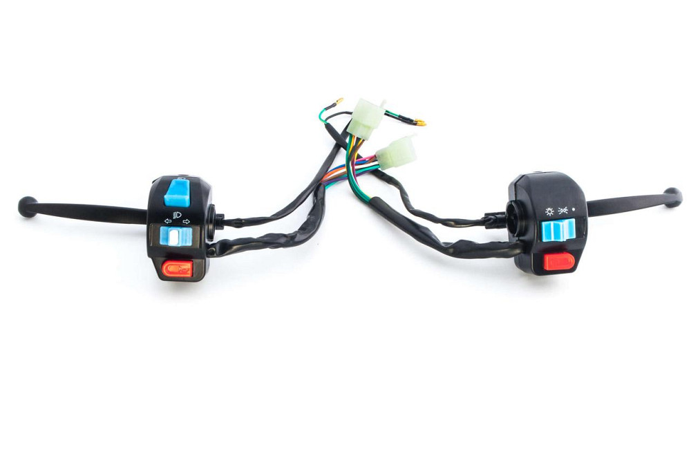 Блоки кнопок керма (пара) скутер 4 Т китай 50 (барабан/барабан, кріплення, важелі) Мукачево - фото 1