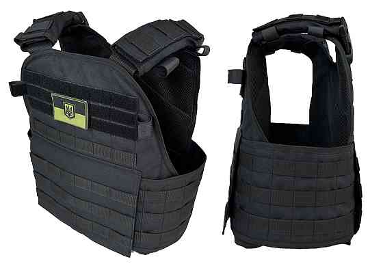 Плитоноска Pantsyr-2 (тактичний військовий жилет, бронежилет MOLLE) Чорний Коломыя