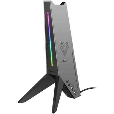 Концентратор Vertux USB 2.0 to 2xUSB 2.0 + AUX 3.5mm + stand black (zulu.black) Вінниця