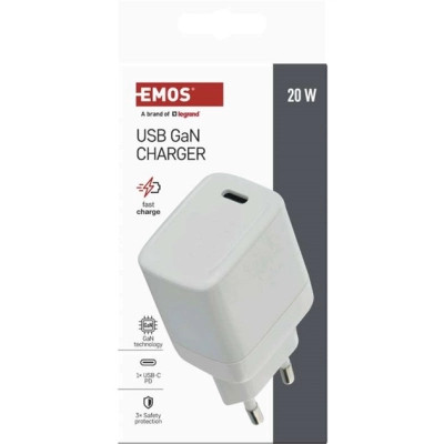 Зарядний пристрій EMOS V01G20 USB-C PD20W GaN (V01G20) Вінниця - фото 6