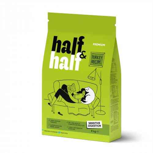 Сухий корм Half&Half для котів із чутливим травленням, з індичкою, 8 кг Київ