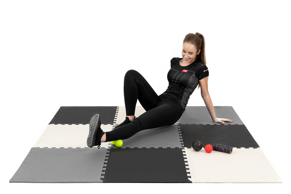 Мат-пазл Hop-Sport EVA 1см HS-A010PM - 9 частин чорний/білий/сірий Київ - фото 8