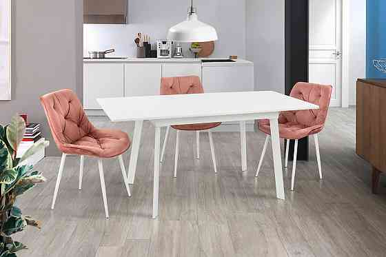 Стіл Етна 120(+40)*75 білий метал/білий Київ