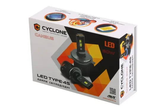 Лампа диодная   H4  12В 12000лм/6000К/60Вт/12CSP Cyclone с кулером +CAN-модуль Винница