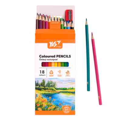 Олівці кольорові Yes Orange Line 18 кольорів з точилкою (290739) Вінниця