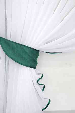 Кухонный комплект VR-Textil № 039к шторка с ламбрекеном белый с бирюзовым 150х170 см (52-0568) Киев