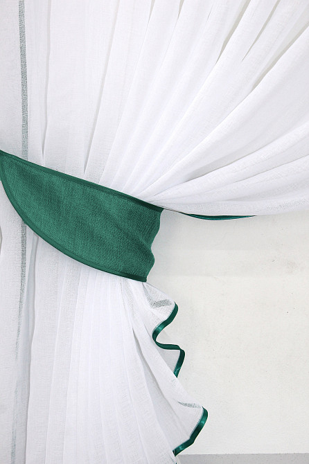 Кухонный комплект VR-Textil № 039к шторка с ламбрекеном белый с бирюзовым 150х170 см (52-0568) Киев - изображение 3