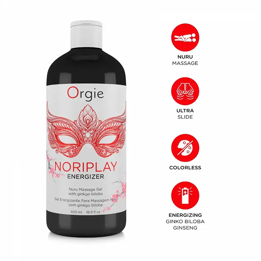 Гель для NURU-масажу Orgie – Noriplay Energizer (500 мл), екстракт гінкго білоба, захисне простирадло Львов - изображение 3
