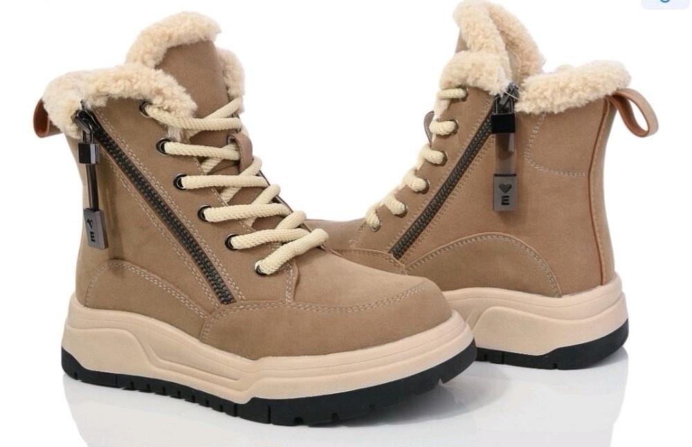 Детские бежевые зимние ботинки для девочек  34,37 Николаев - изображение 1