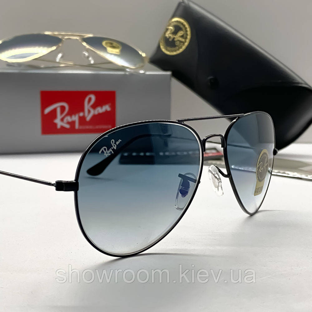 Жіночі сонцезахисні окуляри RAY BAN aviator black (2902) Київ - фото 5