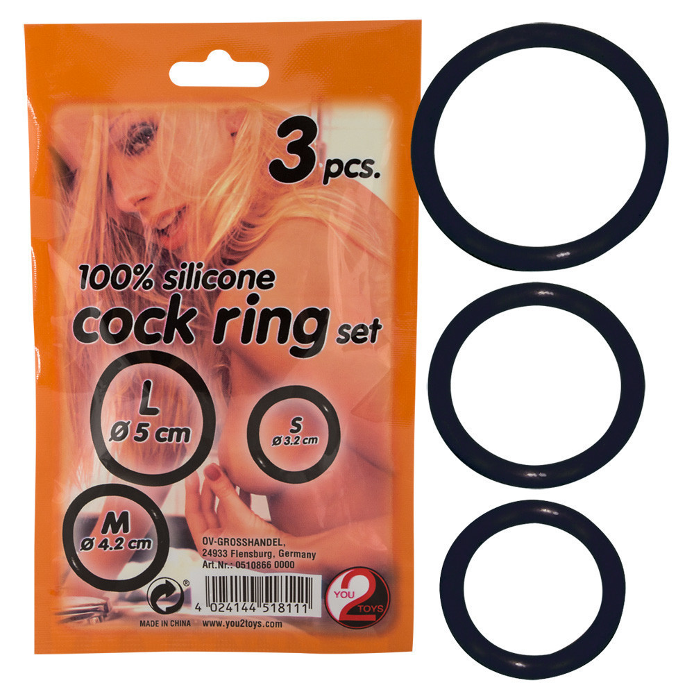 Ерекційні кільця - Silicone Cock Ring Set, 3 шт. Sex Aura Київ - фото 3