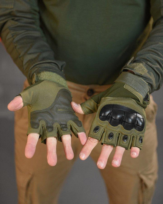 РУЧАТКИ БЕЗПАЛІ OUTDOOR TACTICS ІЗ ЗАХИСТОМ OLIVE ВТ6010 Одесса - изображение 2