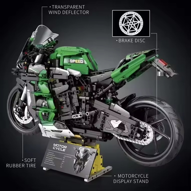 Конструктор дитячий. Мотоцикл спортивний гоночний байк на 2088 деталей, дитячий Кам'янець-Подільський - фото 6