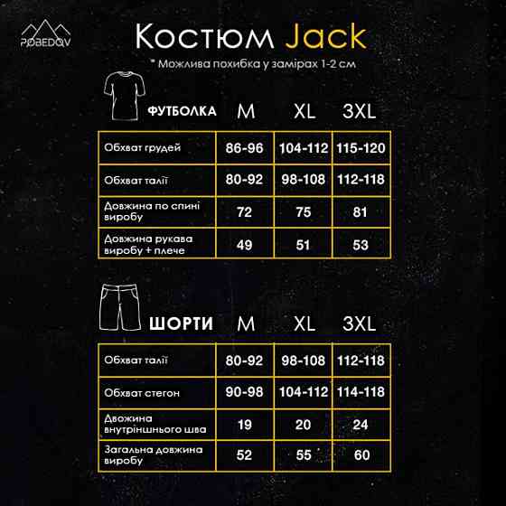 Мужской летний комплект шорты и футболка антрацит свободного кроя Pobedov Jack Киев