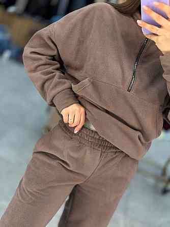 Жіночий теплий прогулянковий костюм вільного крою турецький фліс Моко, 46/48 Одеса