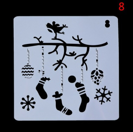 Трафарет новый год 13 на 13 см серый Киев - изображение 1