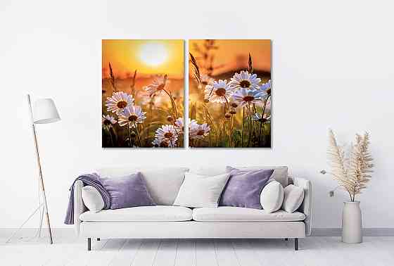 Модульная картина в гостиную / спальню  Ромашки TLV-2_003 Київ