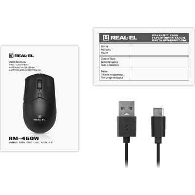 Мишка REAL-EL RM-460W Wireless/Bluetooth Black (EL123200048) Вінниця