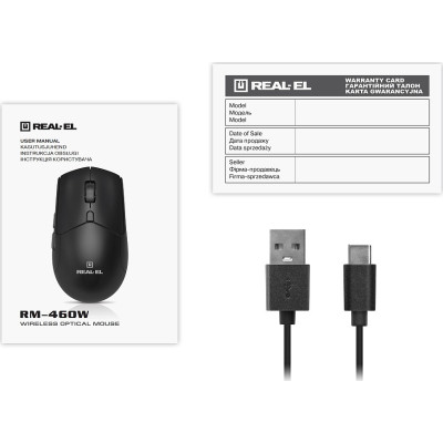 Мишка REAL-EL RM-460W Wireless/Bluetooth Black (EL123200048) Вінниця - фото 4