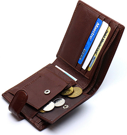 Чоловічий портмоне з натуральної шкіри ST Leather B104 Коричневий Київ - фото 4