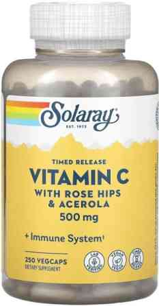 Вітамін С (аскорбінова кислота) Solaray Timed Release Vitamin C 500 мг 250 капс Київ