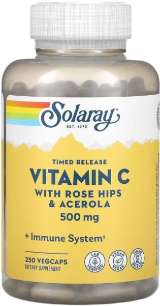 Вітамін С (аскорбінова кислота) Solaray Timed Release Vitamin C 500 мг 250 капс Київ - фото 1