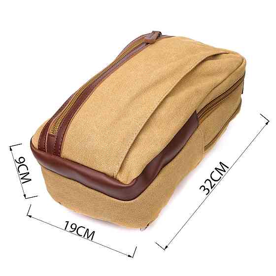 Цікава чоловіча сумка через плече із щільного текстилю Vintage 22194 Пісочний Київ