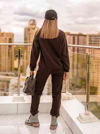 Спортивний костюм на флісі жіночий "Real" | Норма та батал Шоколадний, 42-44 Київ