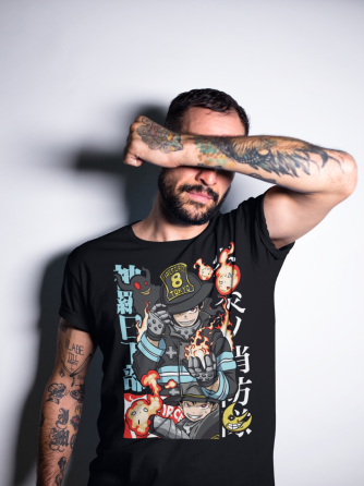 Футболка для мальчика аниме Фире Форке Бенимару Схинмон оверсайз (рост от 165 до 180 ) Черний AnimeJ0688m Днепр