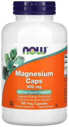 Магній Now Foods Magnesium Caps 400 мг 180 вегетаріанських капсул Київ
