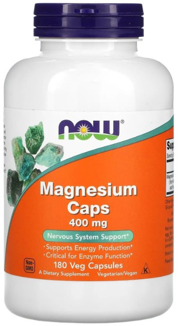 Магній Now Foods Magnesium Caps 400 мг 180 вегетаріанських капсул Київ - фото 1