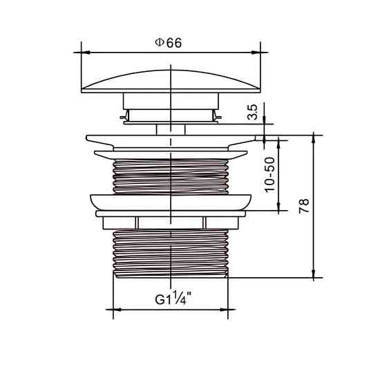 Донний клапан для раковини без переливу Mixxus POP-UP-09 WHITE автоматичний (Click-Clack) (Біла керамічна накладка) 1 1/4'' Київ