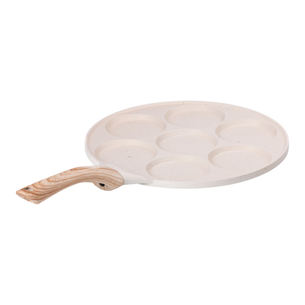 Сковорода з антипригарним покриттям 26 см для млинців, яєць та оладок 7-сегментна кругла бежева HP-39-582-W Коломия - фото 2