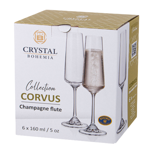 Набір келихів Corvus 160мл 6шт для шампанського BOHEMIA Житомир - изображение 4