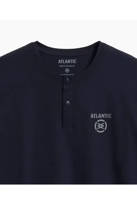 Мужская пижама (длинные штаны, длинный рукав) 100% Хлопок Atlantic NMP-375 M Киев - изображение 4