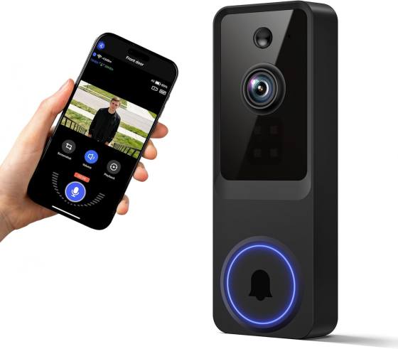Розумний відеодзвінок BoilNano Wi-Fi 2.4 ГГц, камера Full HD 1080P, AI-детекція людей, нічне бачення, двосторонній зв'язок Київ