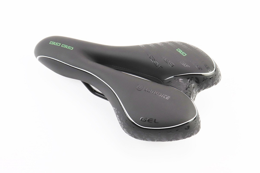 Сидіння MTB 270x160мм, чорно-біло-зелене "GEL" Київ - фото 1