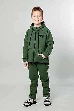 Спортивный костюм,  для мальчика, 100% хлопок, начес, трехнитка  хаки, топ Крохатушка одяг 122 Киев
