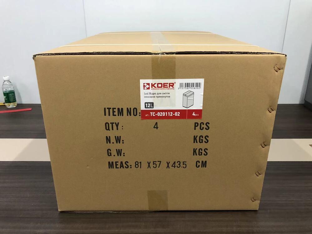 Сенсорное прямоугольное мусорное ведро Koer TC-020112-02 12 л из нержавеющей стали Харьков - изображение 4
