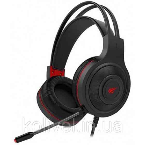 Ігрова гарнітура Havit HV-H2011D, RGB пiдсвiтка black/red (25632) Киев