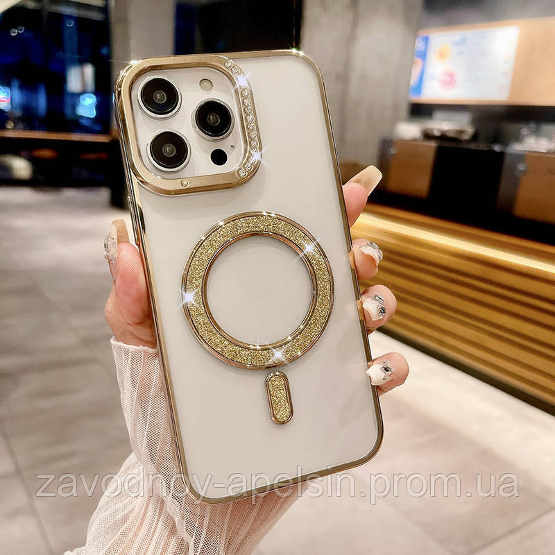 Iphone 16 Pro Max Чехол магнит Стразы Diamond (золото) Одесса - изображение 1