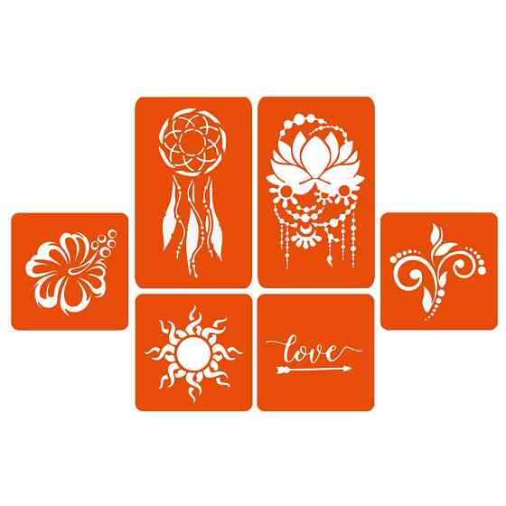 Набір хни з трафаретами для біо-тату №1 henna-set-01 Вінниця