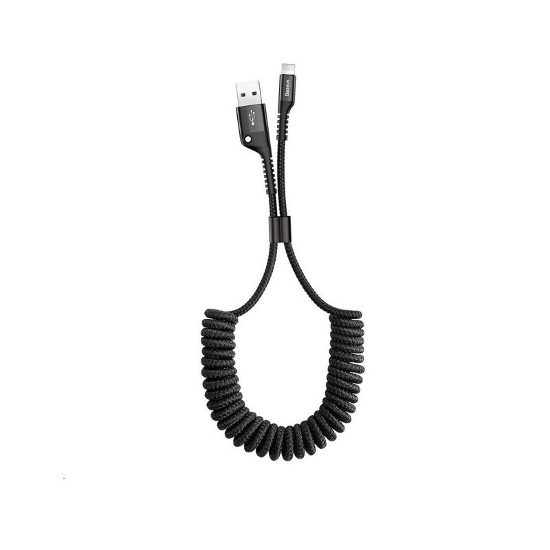 Кабель Baseus Fish eye Spring Data Cable Lightning 1m Black Киев - изображение 1