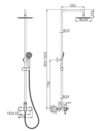 Душова колонна зі змішувачем Ibergrif Trento M17006 (LL2015) для ванної Харків